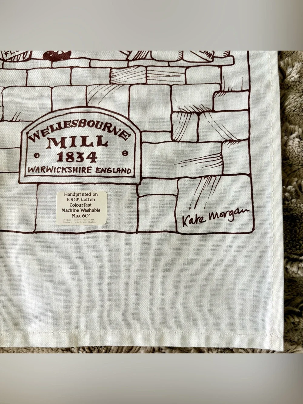 NWT Vintage UK Kate Morgan Wellesbourne Mill Tea Towel Cottagecore